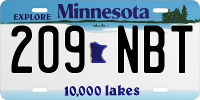 MN license plate 209NBT