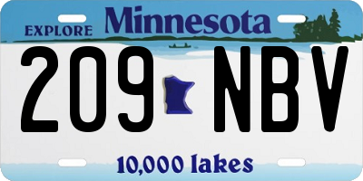 MN license plate 209NBV