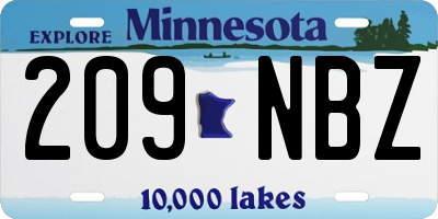 MN license plate 209NBZ