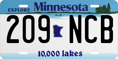 MN license plate 209NCB