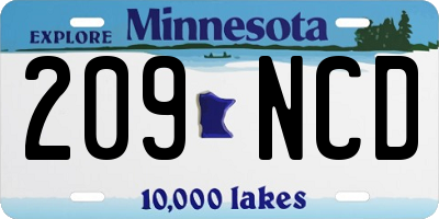 MN license plate 209NCD