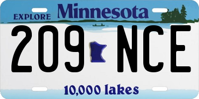 MN license plate 209NCE