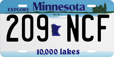 MN license plate 209NCF