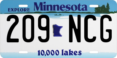 MN license plate 209NCG