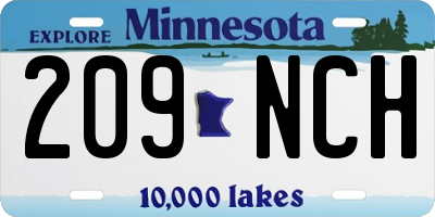 MN license plate 209NCH