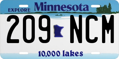 MN license plate 209NCM
