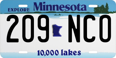 MN license plate 209NCO