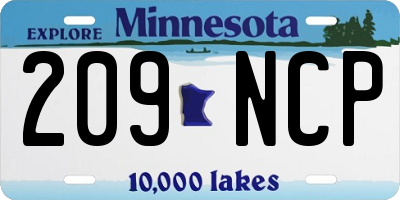 MN license plate 209NCP
