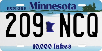 MN license plate 209NCQ