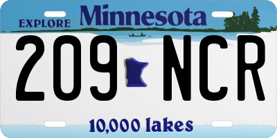 MN license plate 209NCR
