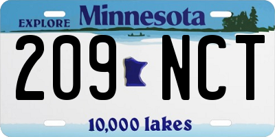 MN license plate 209NCT