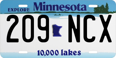 MN license plate 209NCX