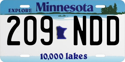 MN license plate 209NDD