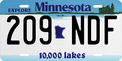 MN license plate 209NDF