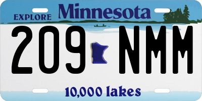 MN license plate 209NMM