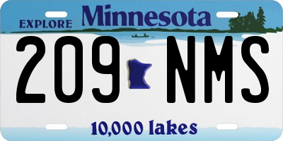 MN license plate 209NMS