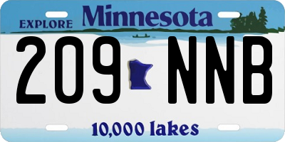 MN license plate 209NNB