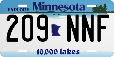 MN license plate 209NNF