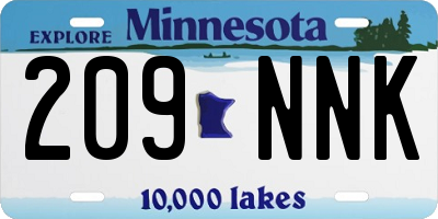 MN license plate 209NNK