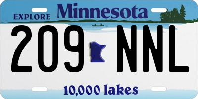 MN license plate 209NNL