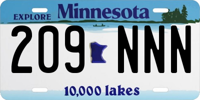 MN license plate 209NNN