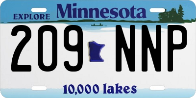 MN license plate 209NNP