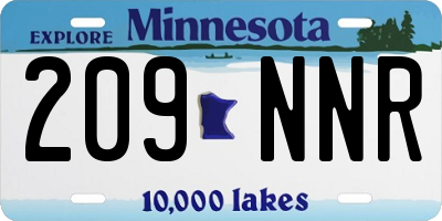 MN license plate 209NNR