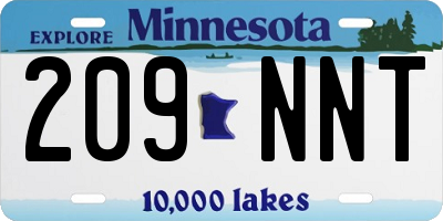 MN license plate 209NNT