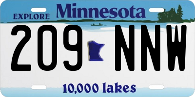 MN license plate 209NNW