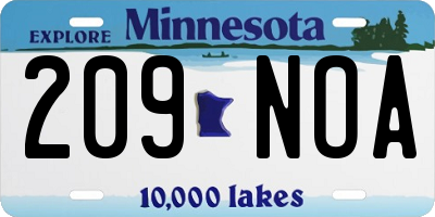 MN license plate 209NOA