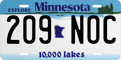 MN license plate 209NOC