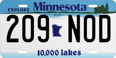 MN license plate 209NOD