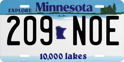 MN license plate 209NOE