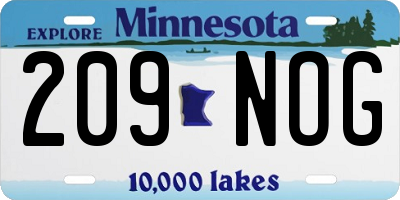 MN license plate 209NOG