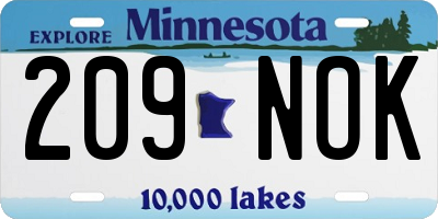 MN license plate 209NOK