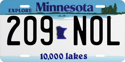 MN license plate 209NOL