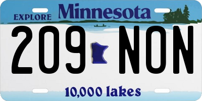 MN license plate 209NON