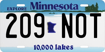 MN license plate 209NOT