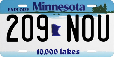 MN license plate 209NOU