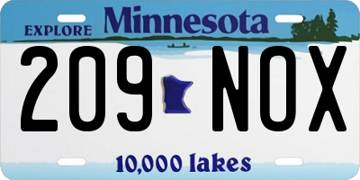 MN license plate 209NOX