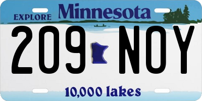 MN license plate 209NOY