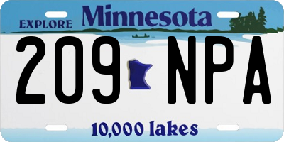 MN license plate 209NPA