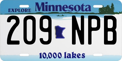MN license plate 209NPB