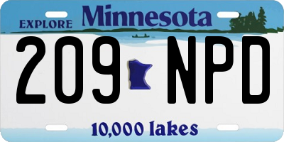 MN license plate 209NPD