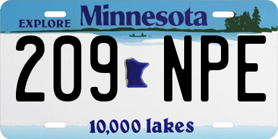 MN license plate 209NPE
