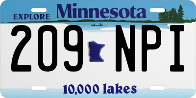 MN license plate 209NPI
