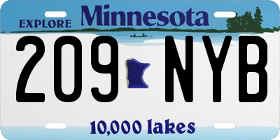 MN license plate 209NYB