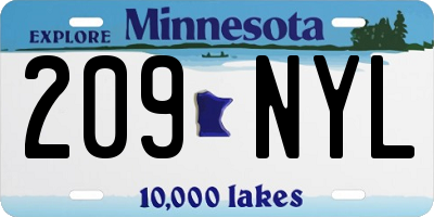 MN license plate 209NYL