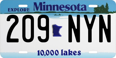 MN license plate 209NYN