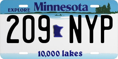 MN license plate 209NYP